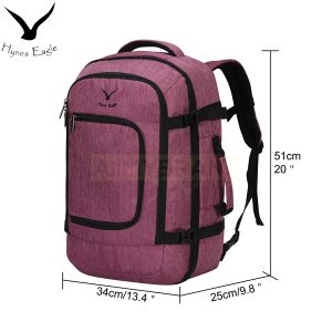 Hynes Eagle Travel Backpack 40L Flight Approved Carry on Backpack, Red Violet